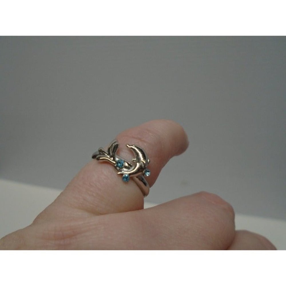 Avon Sterling Silver Nautical Anywhere Ring Dolphin Size 4.5 Adjustable NEW